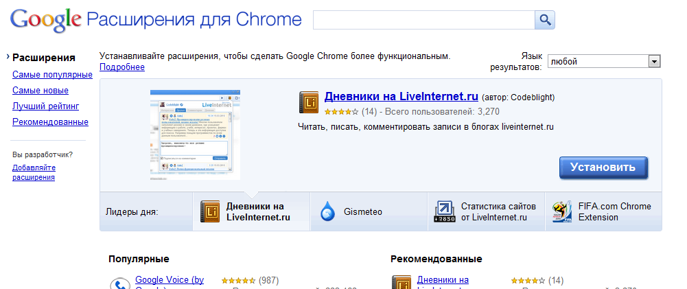 Расширения Chrome